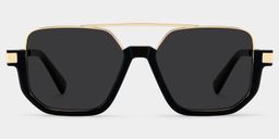 Oromiya Black Gold Aviator Sunglasses0