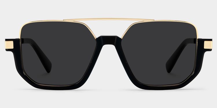 Oromiya Black Gold Aviator Sunglasses