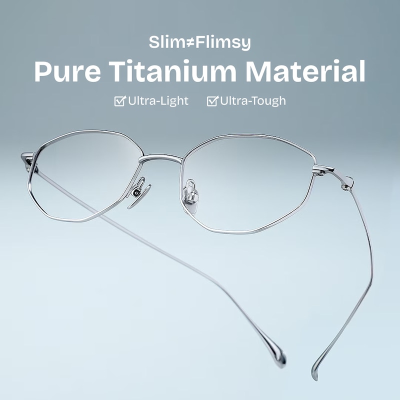 ZEELOOL Everett Geometric Silver Glasses