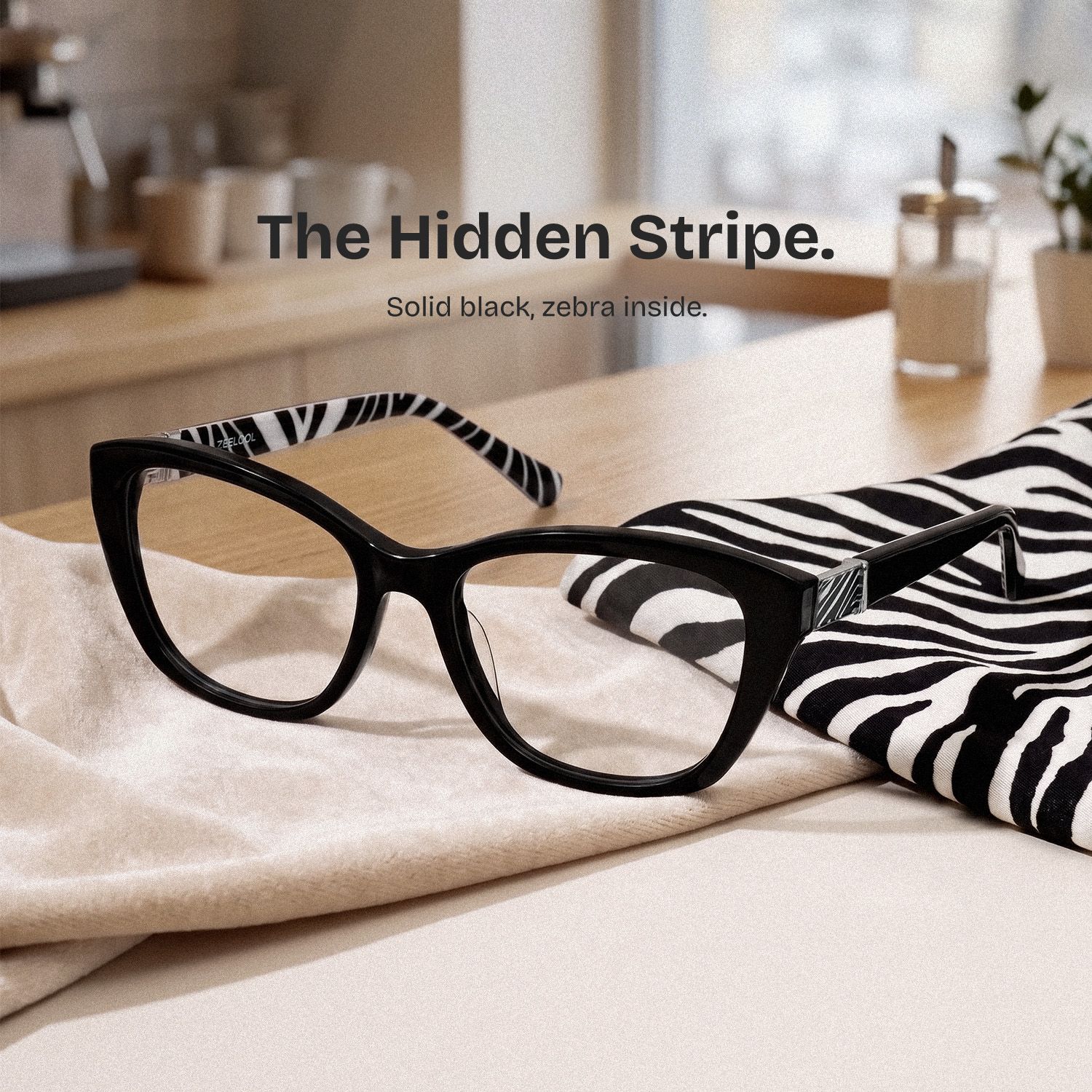 Brielle Black Cat-Eye Glasses | ZEELOOL0