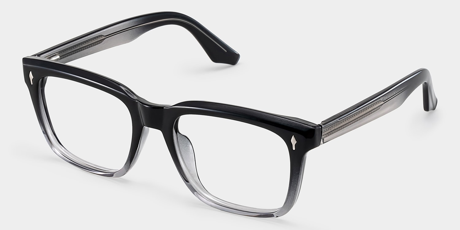 ●FAHEEM Fletcher Black Frame Glasses with Rectangle Frame Online