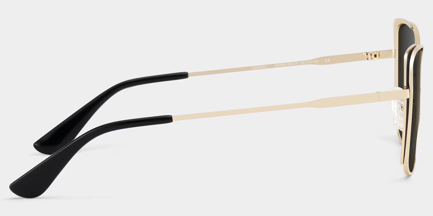 Tessa Cat Eye Style Black Gold Frame Sunglasses | ZEELOOL