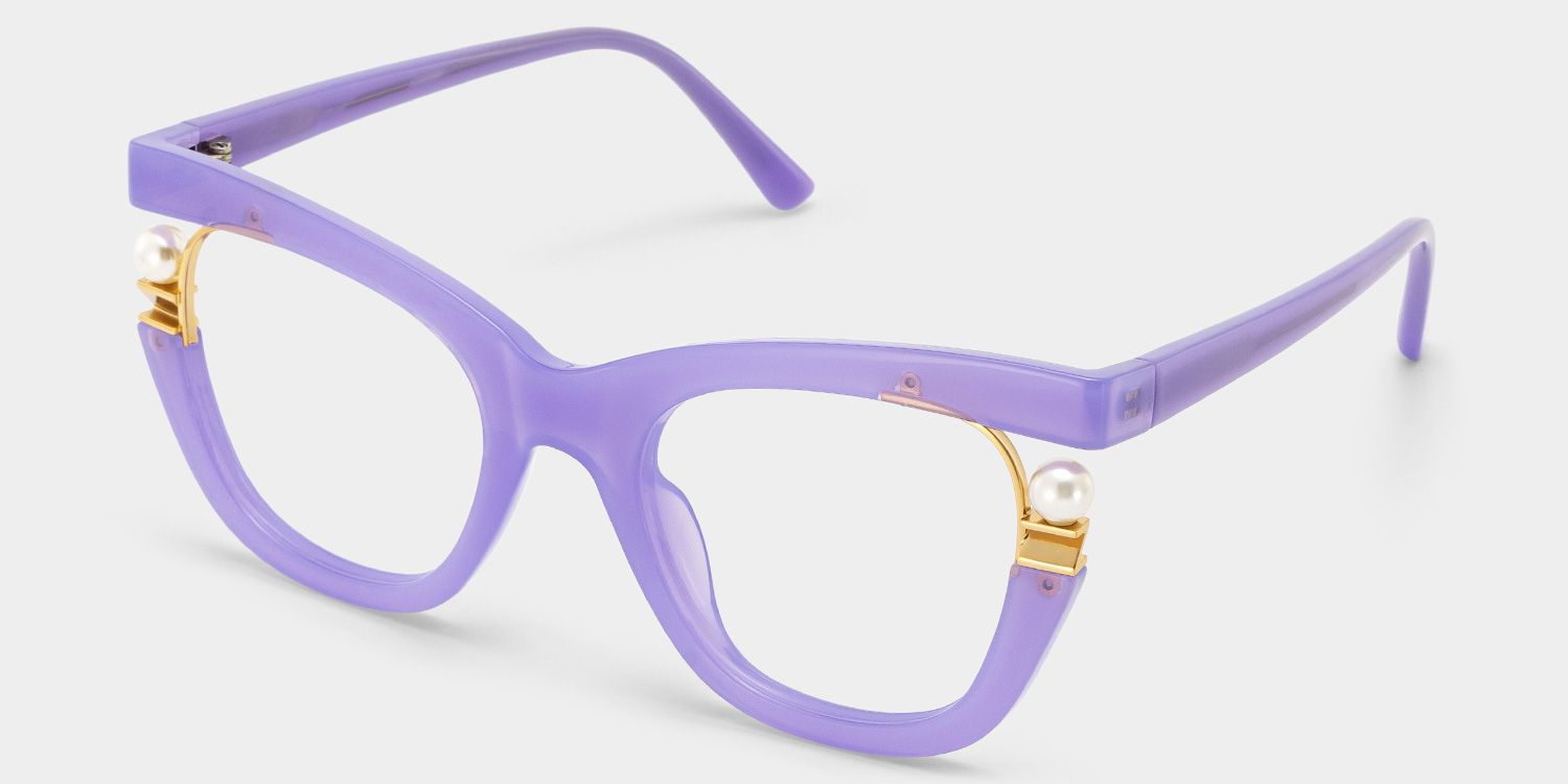 Purple Frame Blue Light Blocking Glasses with Pearl4