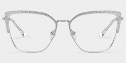 Javier Rectangle Silver Glasses0