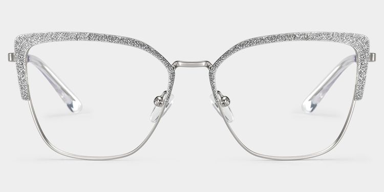 Javier Rectangle Silver Glasses