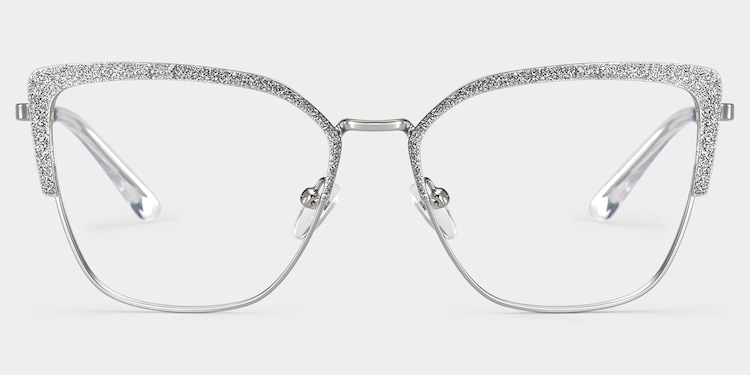 Javier Rectangle Silver Glasses