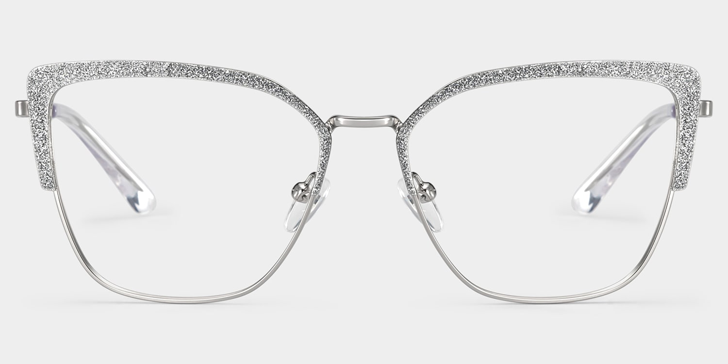 Javier Rectangle Silver Glasses
