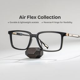 Cyrus Rectangle Black Glasses1