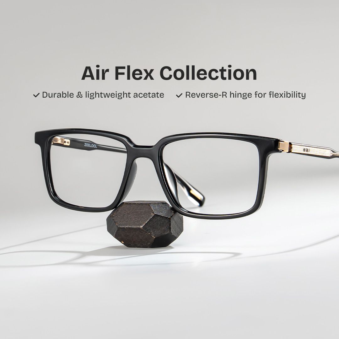 Cyrus Pillowed Rectangle Glasses with Black Frames | ZEELOOL1
