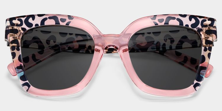 Malcolm Square PinkLeopard Glasses