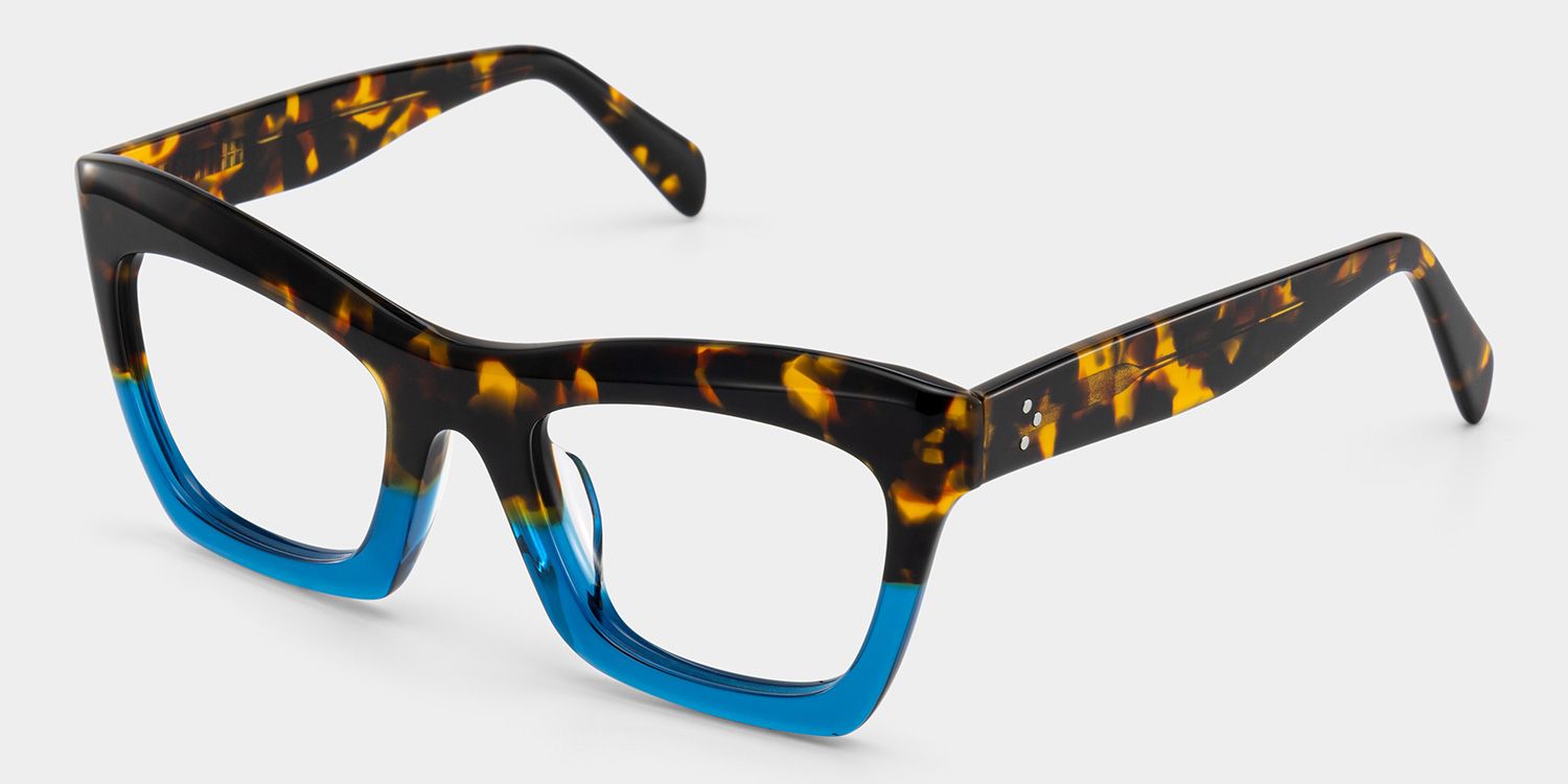 Benitez Square Blue-Tortoise Frame Glasses | Zeelool4