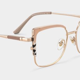 Jesmin Khaki Tortoise Square Glasses5