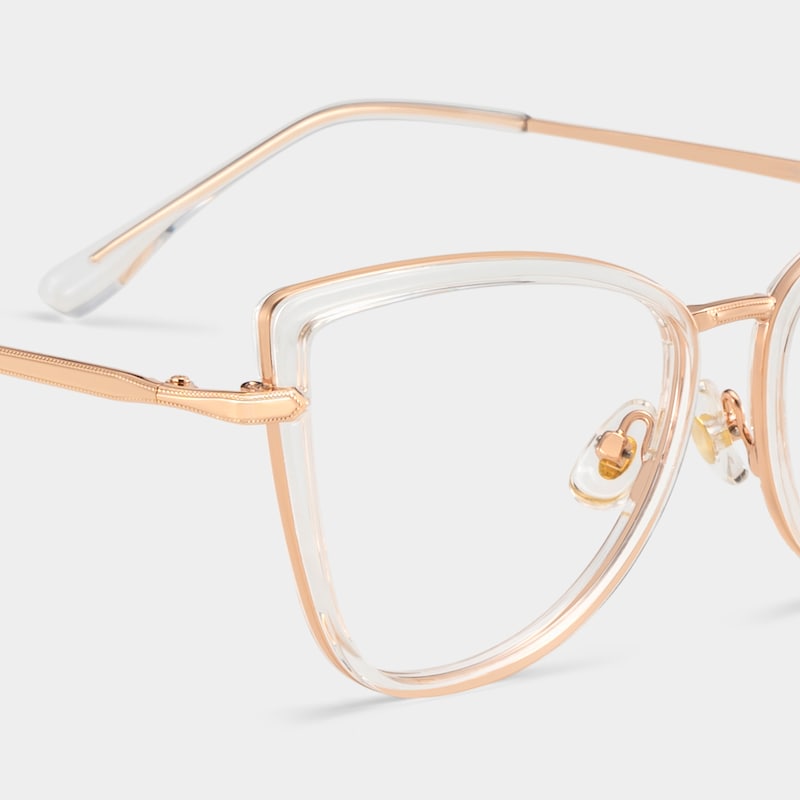 Cat eye Crystal Eyeglasses- Sloane Mixed Frame Glasses5