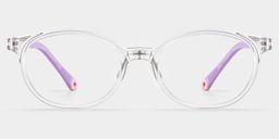 Olive Oval Clear Purple Glasses0