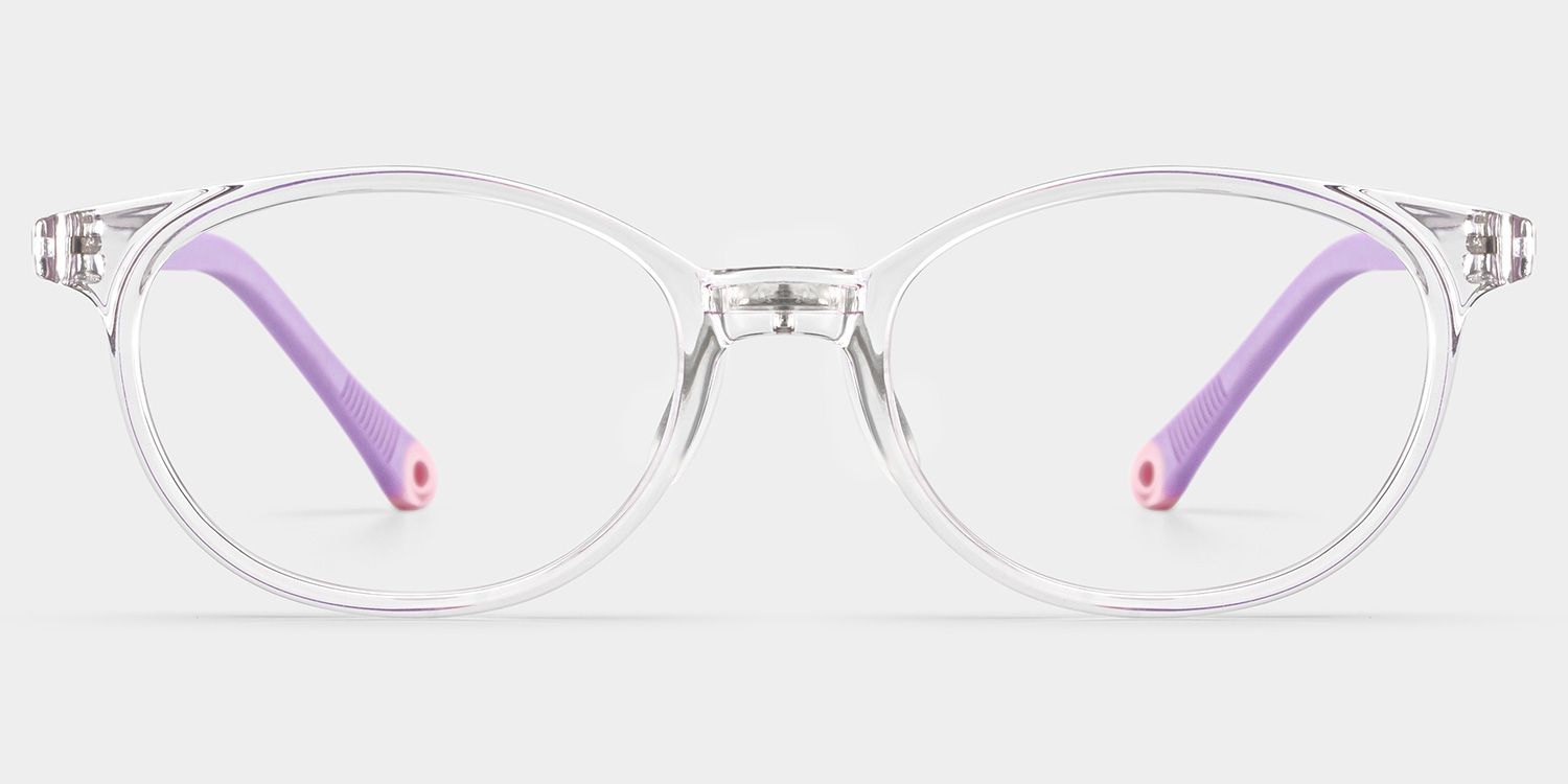 Olive Oval Clear Purple Frame Eyeglasses for Pre-tweens0