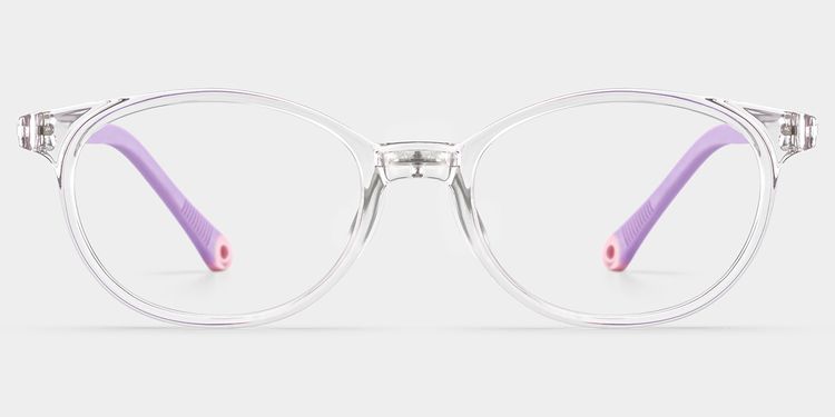 Olive Oval Clear Purple Glasses