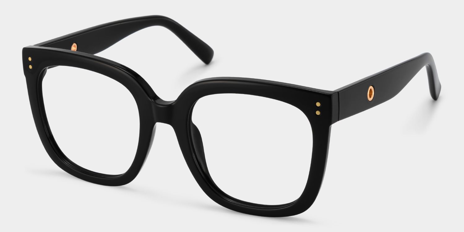 Ebony Square Black Frame Glasses for Women & Men | ZEELOOL3