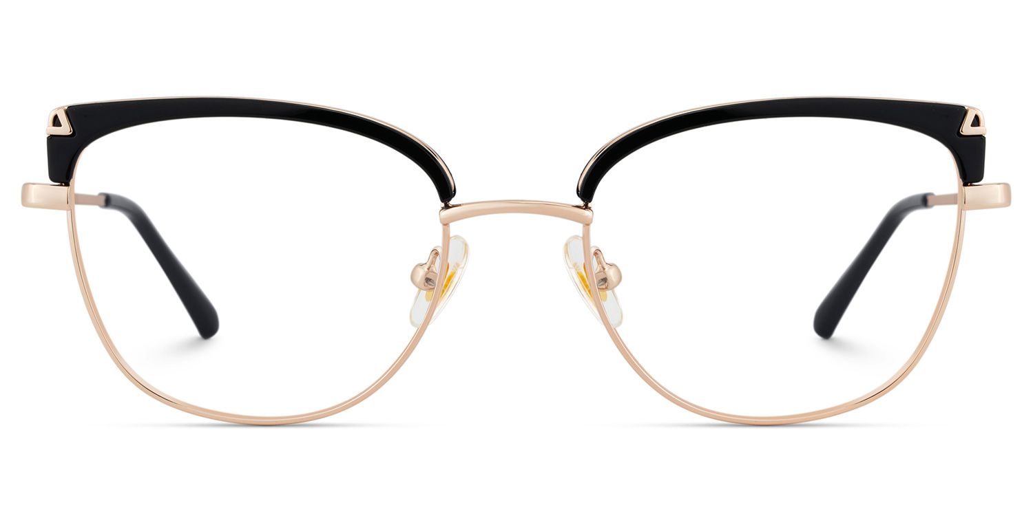 Beau Eyeglasses in Cat eye Black Gold Frame | Zeelool1