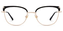 Beau Cat eye Black Gold Glasses1
