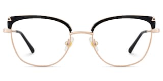 Beau Cat eye Black Gold Glasses1