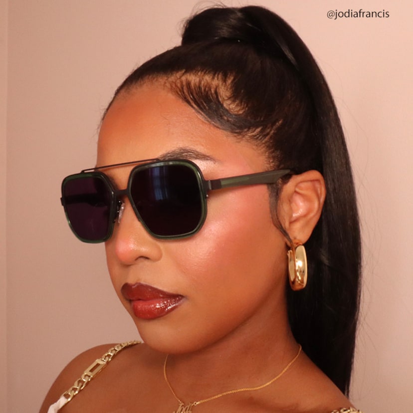 Ace Aviator Green Sunglasses