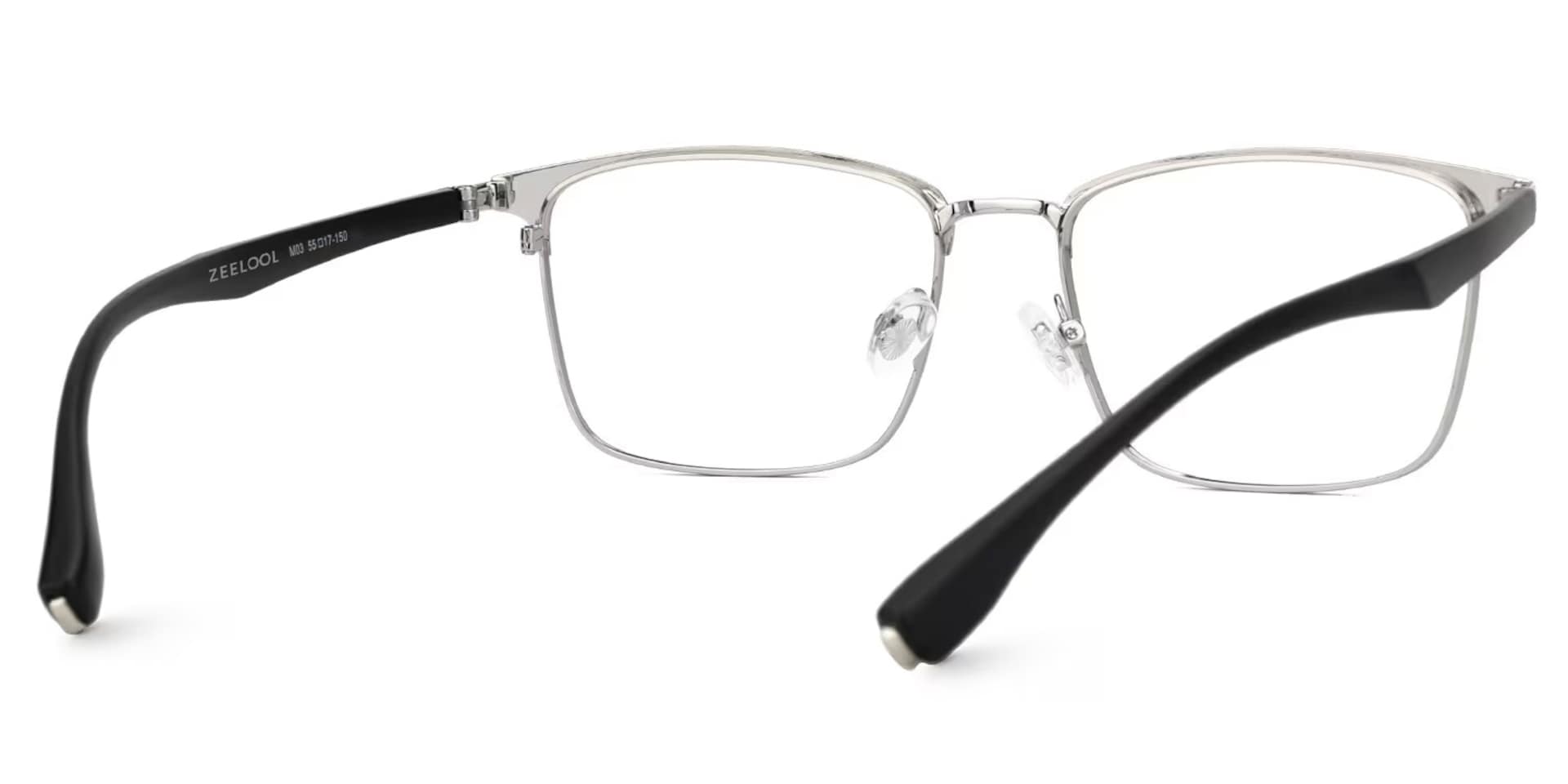 Eaddy Silver Eyeglasses with Rectangle Shape | Zeelool Optical3