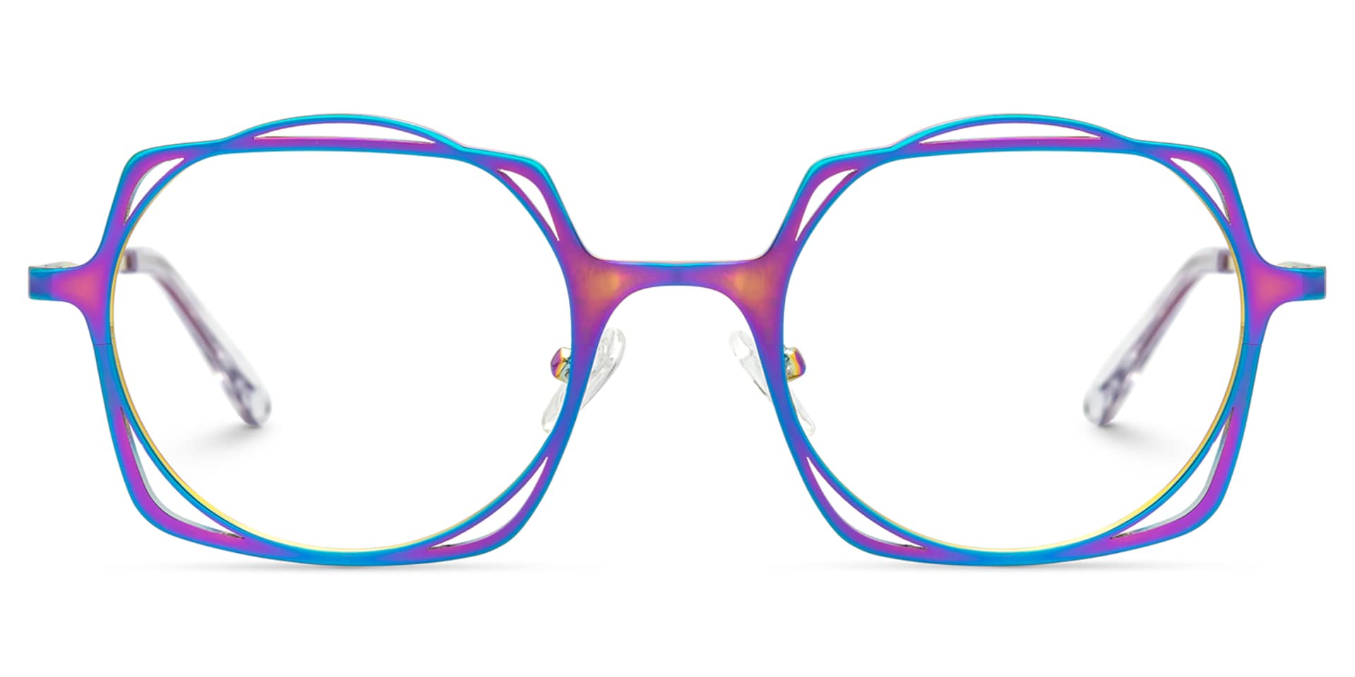Modebe Iridescent Eyeglass Frames in Square Full-Frame  | Zeelool0