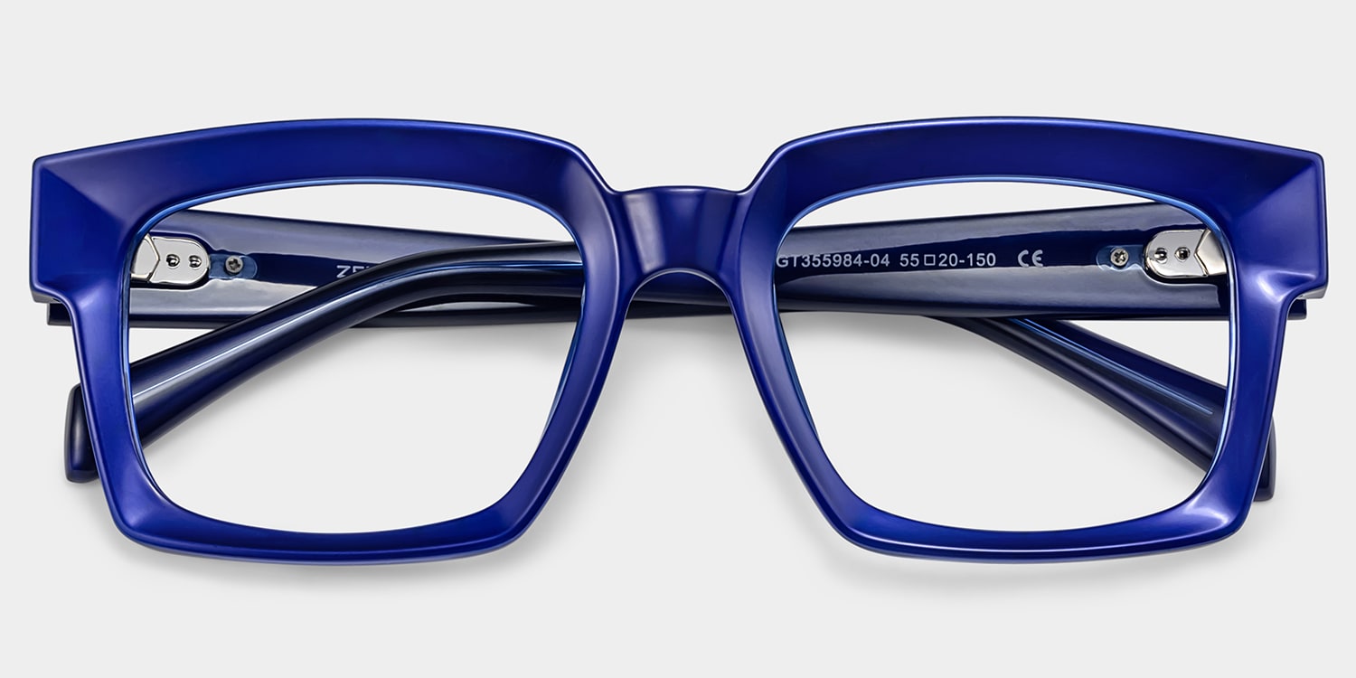 Amadeo Rectangle Blue Glasses2
