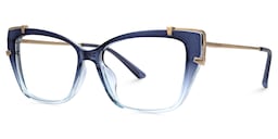 Kiran Cateye Blue Glasses1