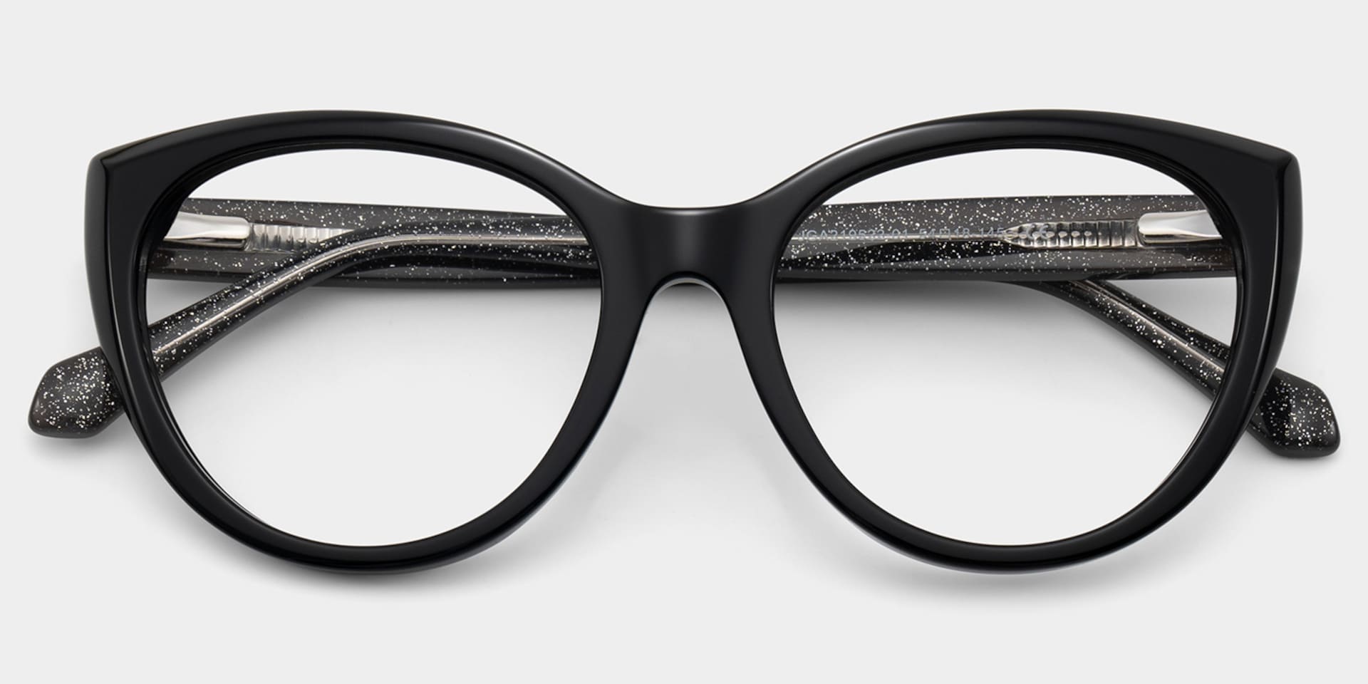 Kiera Black Cat Eye Glasses Frames in Dark Gray Glitter | ZEELOOL2