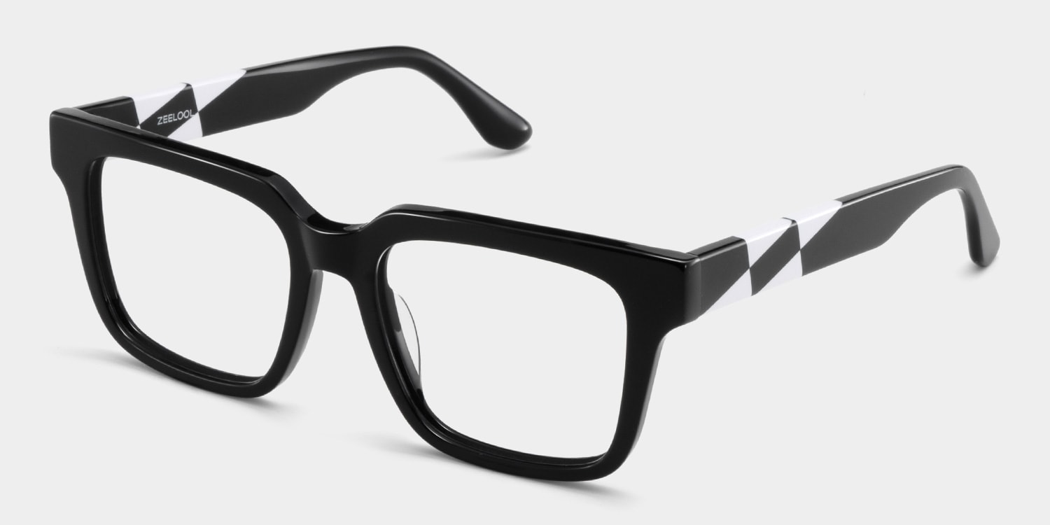 NANGA シュラフ Blackline Series 360ST Harriet Square Black Frame Eyeglasses for Man| ZEELOOL