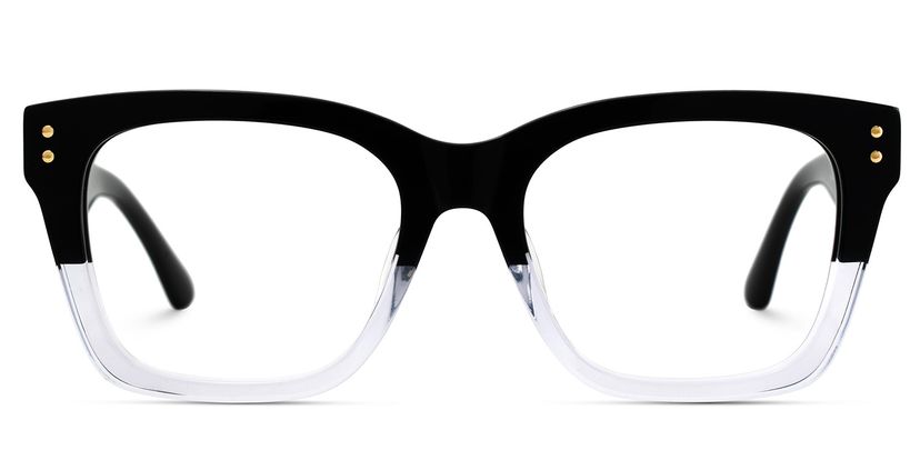 Gaydeh Rectangle Black Clear Glasses
