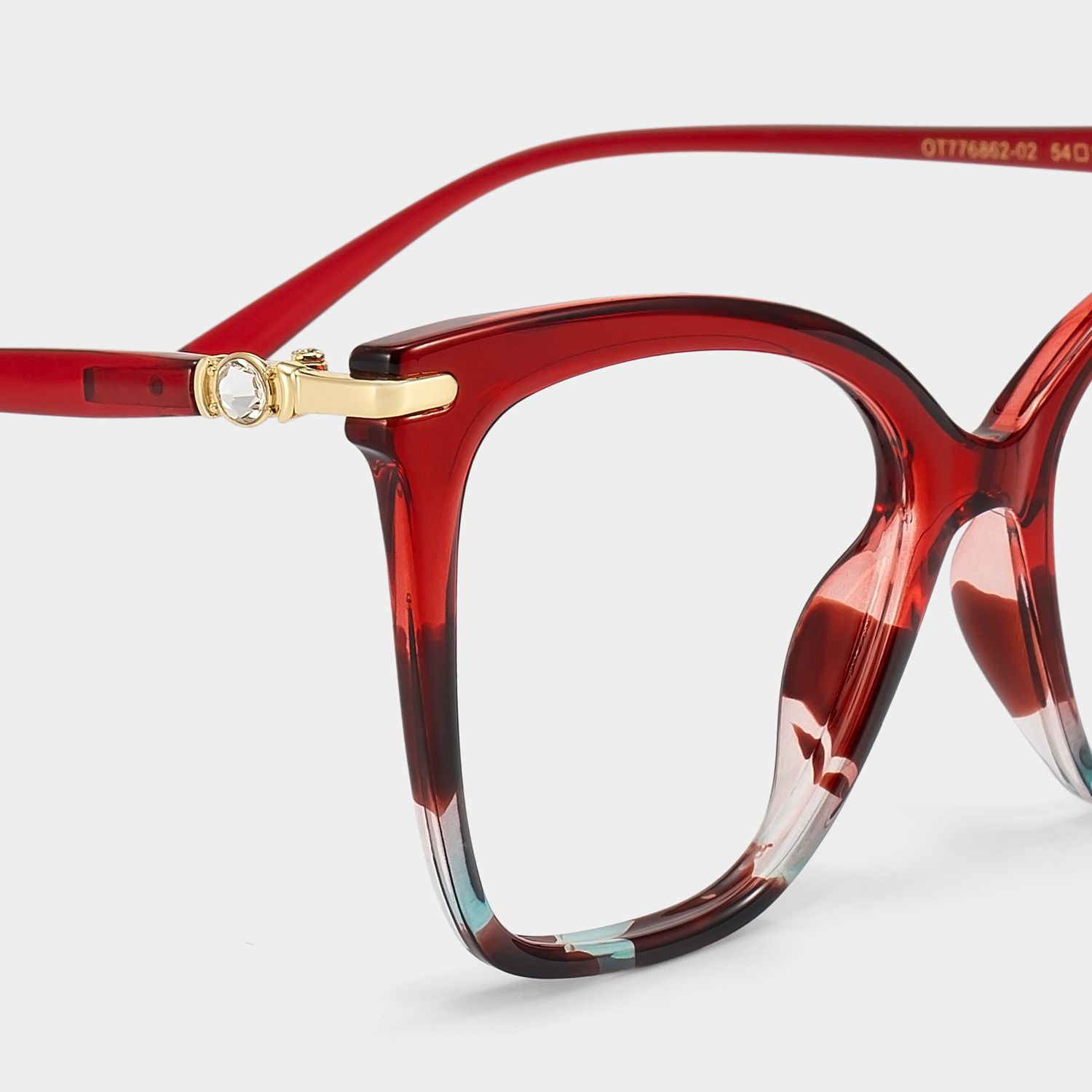 Lamar Butterfly Red Eyeglasses and Two-Tone Frames | ZEELOOL4