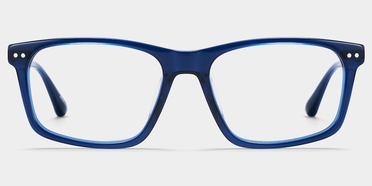 Cozy Rectangle Blue Glasses