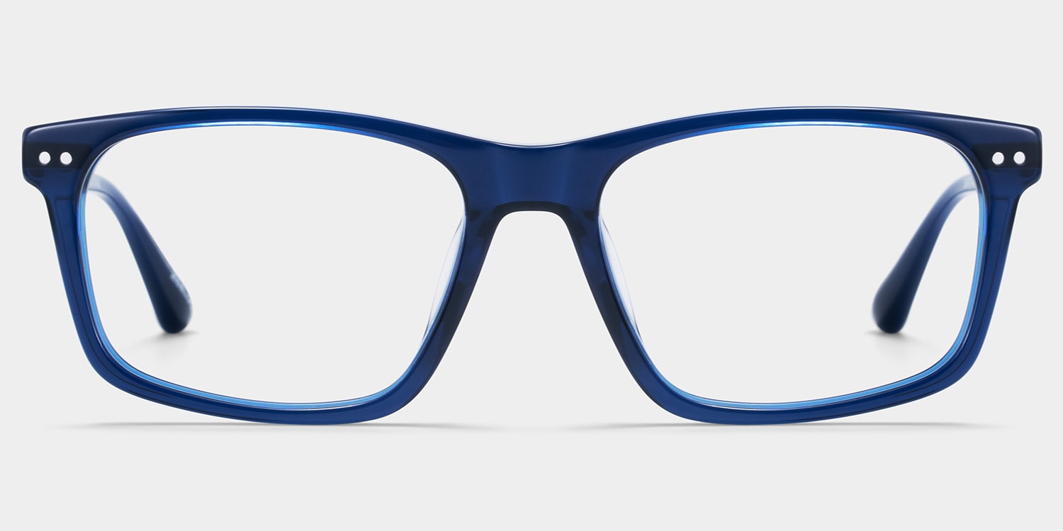 Cozy Rectangle Blue Glasses