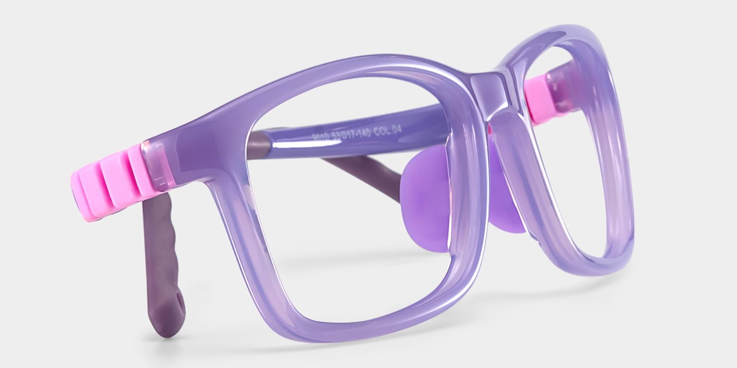 Brook Rectangle Purple Frame Eyeglasses for Pre-tweens2