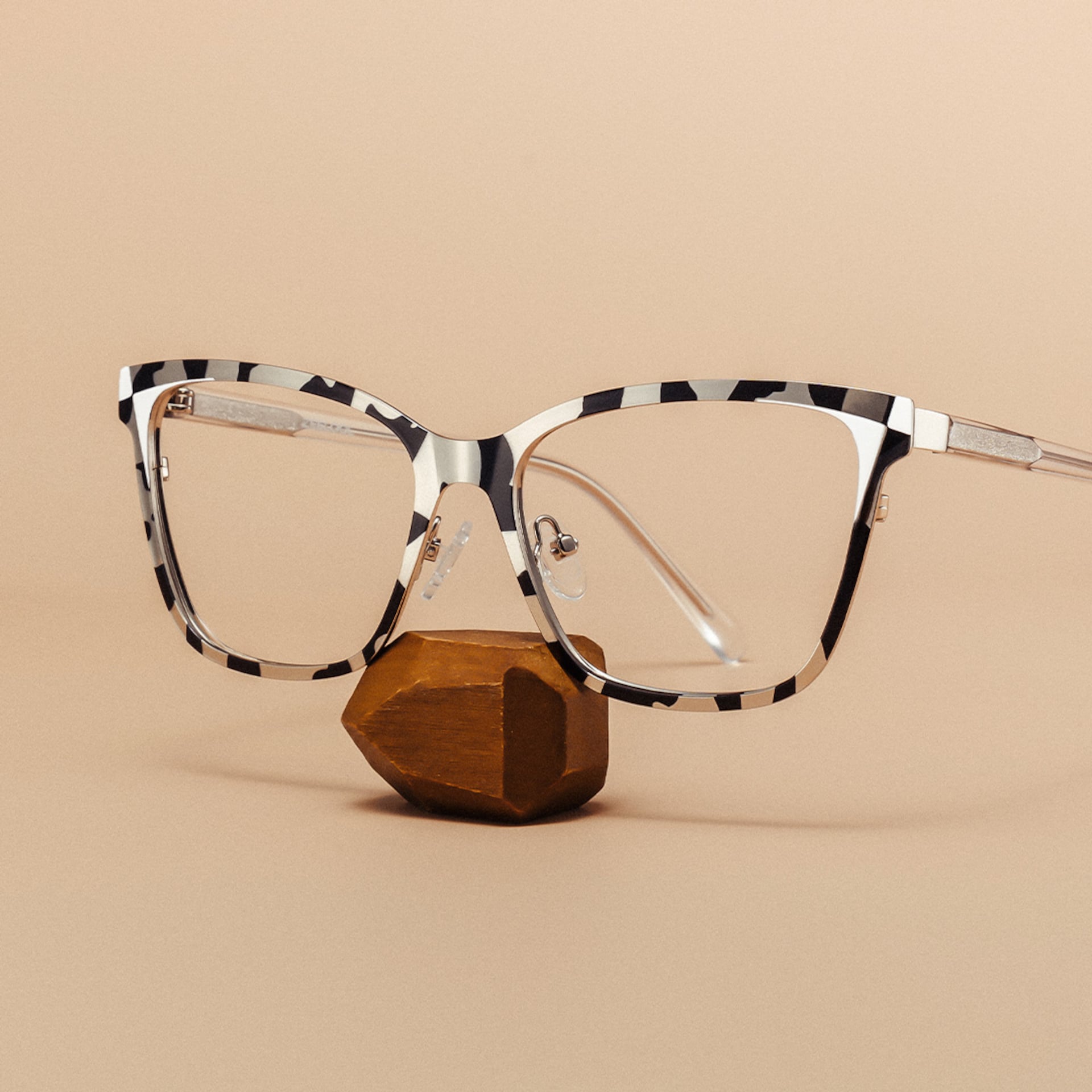 Elise Tortoise Frame Glasses with Rectangle Frame Online | ZEELOOL0