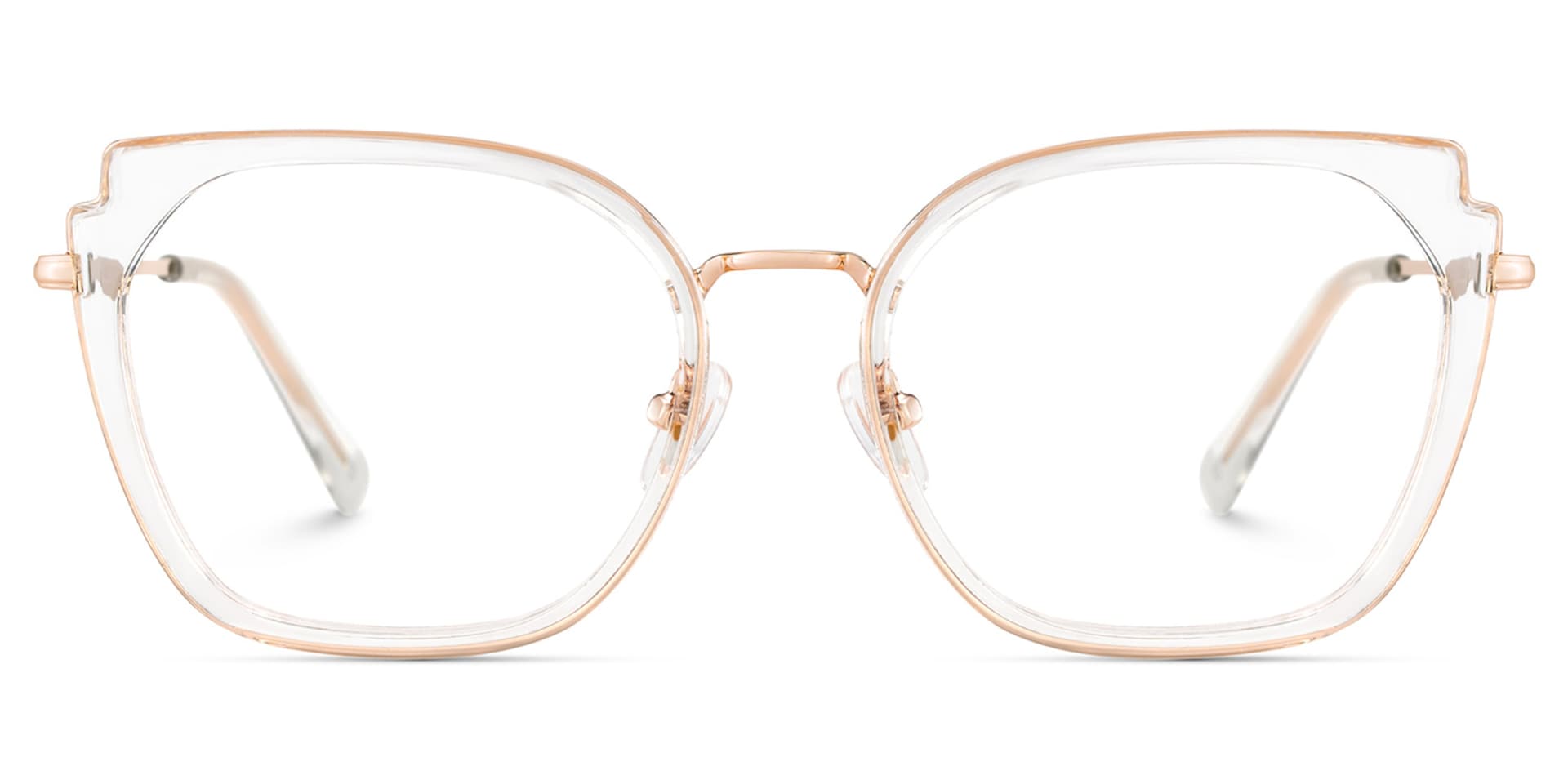 Crystal Metal Frame Glasses With Wide Size For Women0