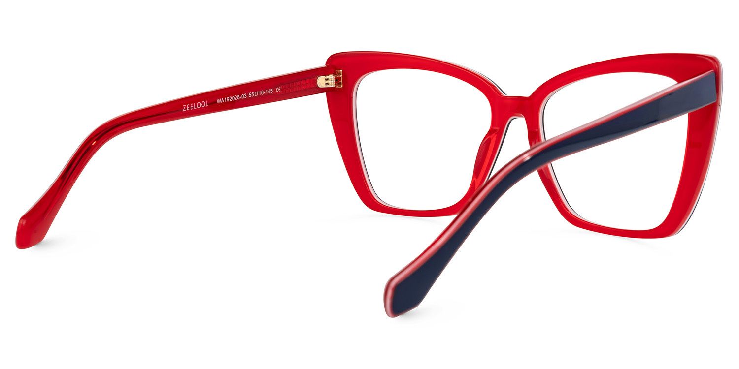 Shanell Butterfly Blue-Red Frame Glasses | Zeelool Optical3