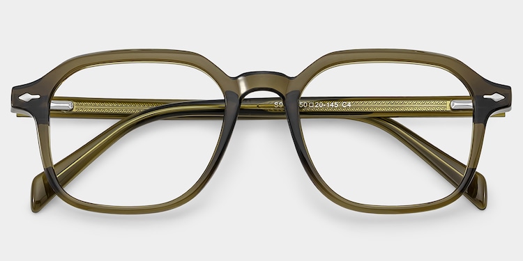 Josh Rectangle Green Glasses