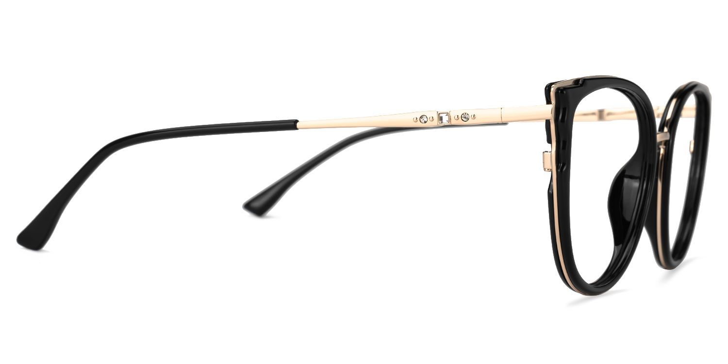 Estrada Cateye Black Eyeglasses with Mixed Materials -Zeelool2