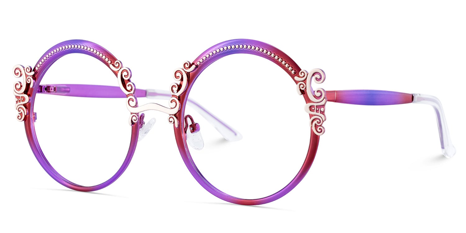 Nelida Round Purple Glasses3