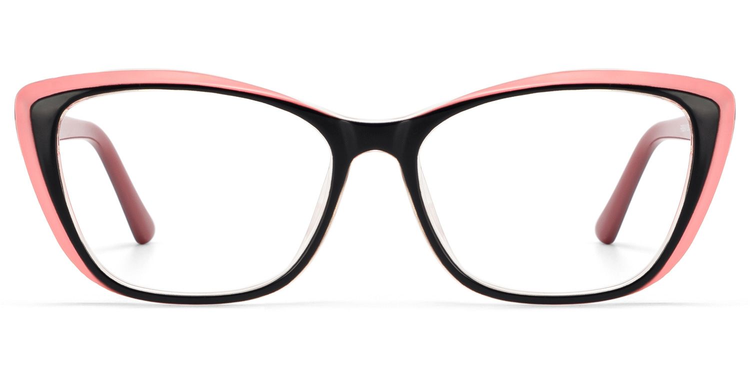 Zeelool Women's Cat eye Black Plastic Prescription Glasses