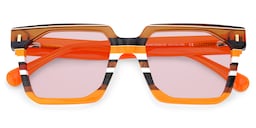 Laguer Rectangle Orange Sunglasses1