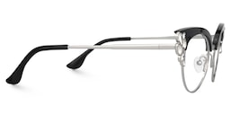 Hearn Cat Eye Black-Silver Glasses2
