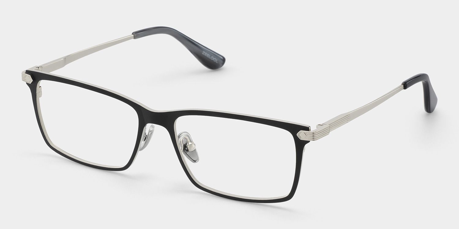 Alexander Black Thin Rectangle Glasses for Men | ZEELOOL