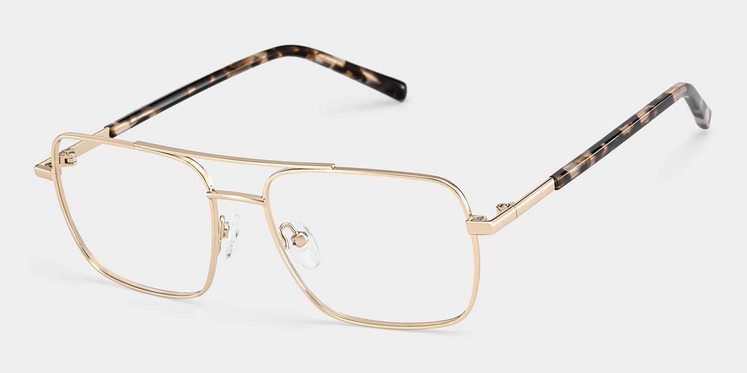 Iris Light Gold Frame Glasses with Aviator Frame Online | ZEELOOL4
