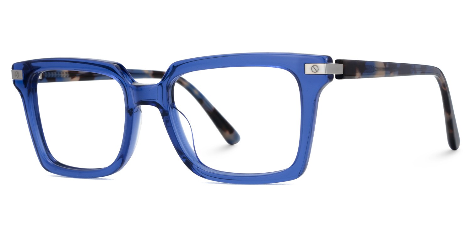 Royal Blue Eyeglasses Frames With Square Shape3