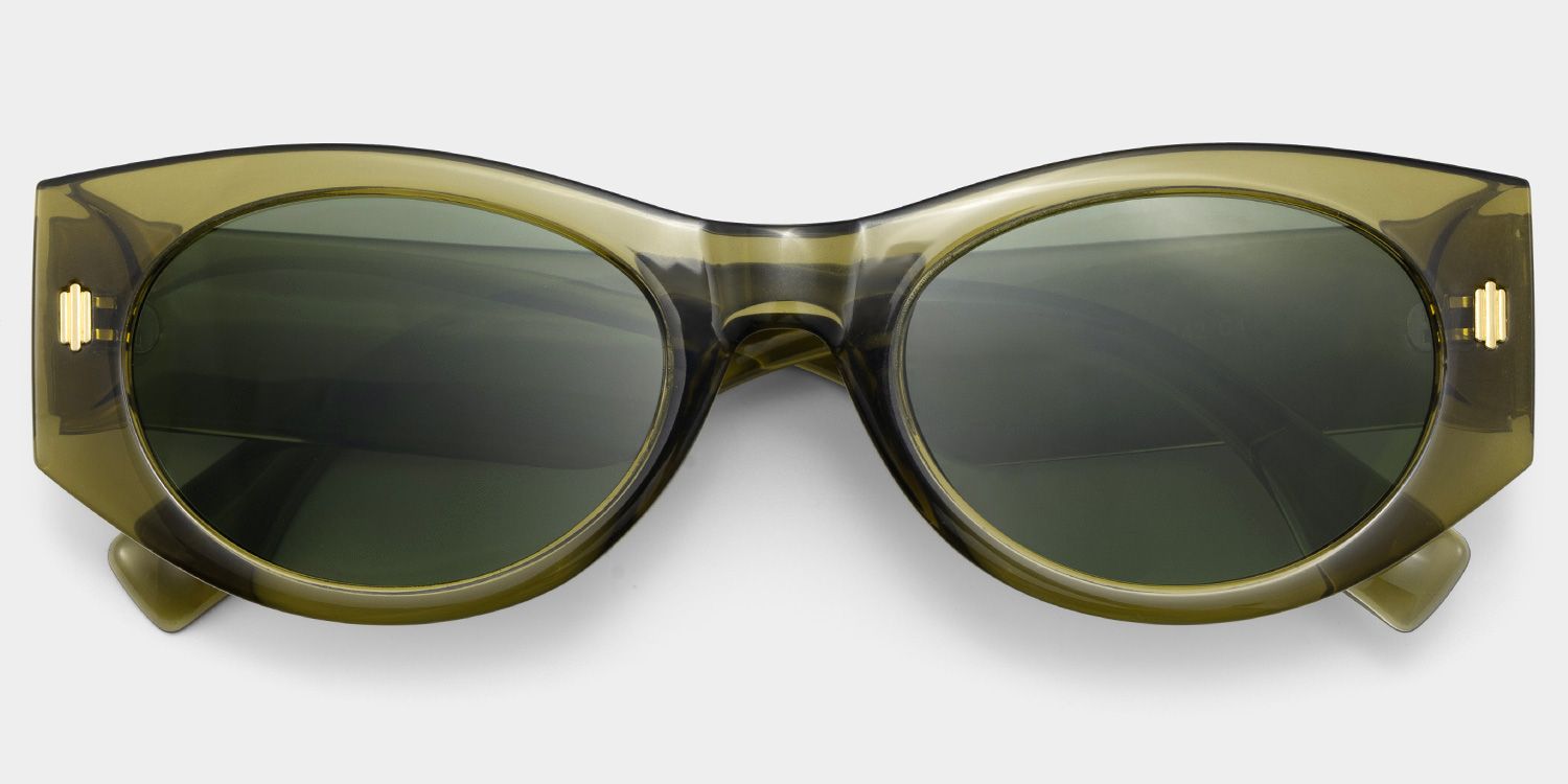 Reina green Frame Polarized Sunglasses with geometric Style Online | ZEELOOL1