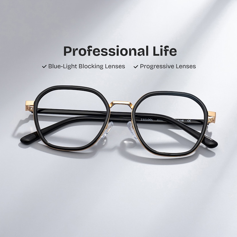 Mitchell Geometric Black Glasses